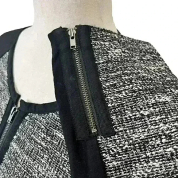 Eileen Fisher Black And White Tweed Knit Zip Front Jacket Women’s Sz‎ Medium - Picture 10 of 11